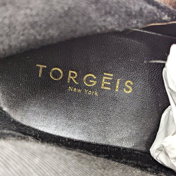 Torgeis NY Women Brown Croc Vegan Leather Stretch Elastic Panel Knee Boots sz 6. - Picture 6 of 11